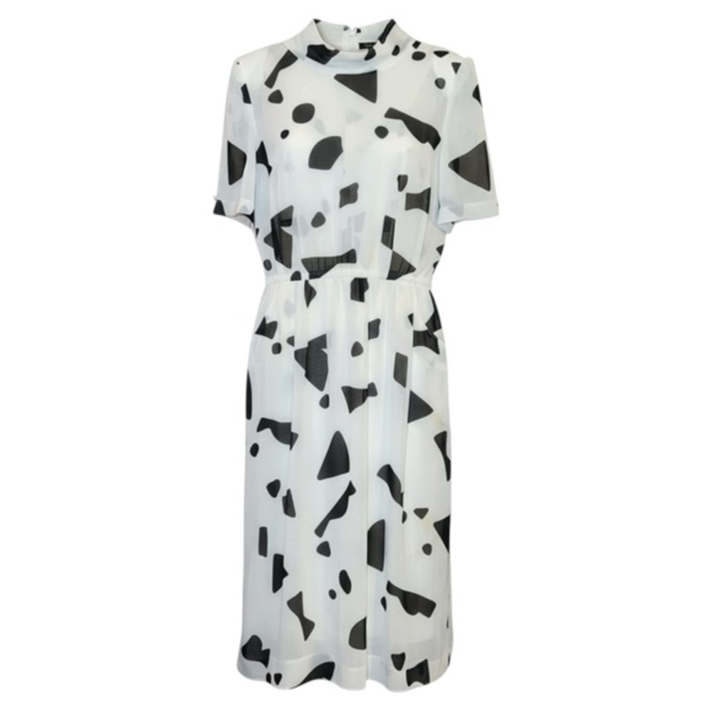 Joyo Style Black White Abstract Midi Dress Vintage Inspired Mod Graphic Size 8